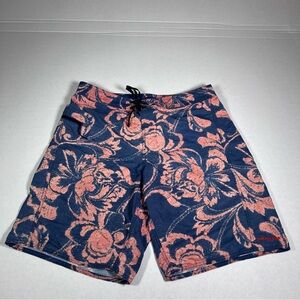 Patagonia Wavefarer Board‎ Shorts Mens 34 Blue/Red Linerless Swim